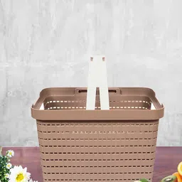 Kuber Industries Brown Self-Design Basket Organiser-11