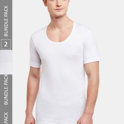 BODYX Pack of 2 Cotton Half-Sleeve Innerwear Vests-image-29