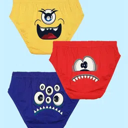 NUSYL Boys Pack Of 3 Graphic Printed Pure Cotton Basic Briefs NUBCBRFPO3.0072-image-80