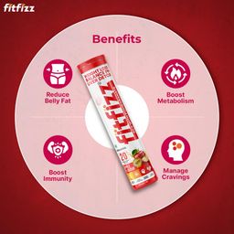 FITFIZZ Apple Cider Vinegar 20 Effervescent Tablets| 500mg ACV with 100mg Pomegranate Extract|ACV Tablets with Mother For Weight Loss, Boost Immunity & Digestion|Sugar Free|Red Apple Flavour Pack of 1 image 3