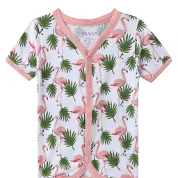 MiArcus Kids Pack Of 3 Multicoloured Flamingo Print Pure Cotton Front Open Vests image 3