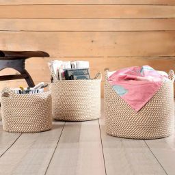 pano Set of 3 Multipurpose Baskets with Handles image 1