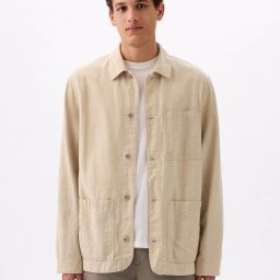 gap Linen Utility Jacket with Patch Pockets image 1
