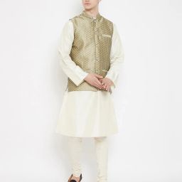 even Floral Print Button-down Nehru Jacket image 1