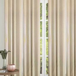 cortina eyelet curtain Set of 4 Polyester Sheer Long Door Net Curtains image 1