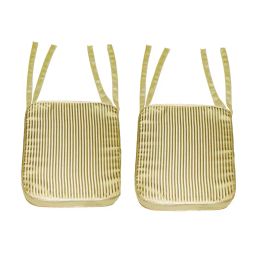 lushomes Stripped Foam Dining Chair Cushion Pads with Strings image 1