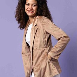 campus sutra Full-Sleeve Bomber Jacket with Button Closure image 1