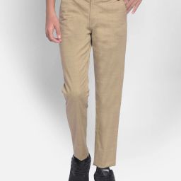 crimsoune club Checked Flat-Front Trousers with Insert Pockets image 1