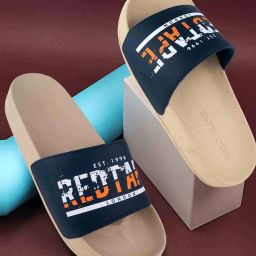 red tape Open-Toe Slip-On Flat Slides image 1