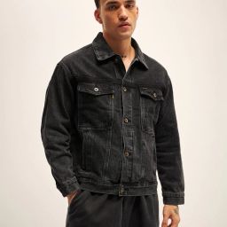 the bear house Men Regular Fit Denim Jacket with Button Closure image 1