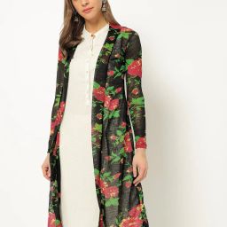 ira soleil Floral Print Open-Front Shrug image 1