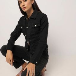lee cooper Button-Down Denim Jacket with Flap Pockets image 1