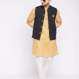 even Embroidered Nehru Jacket with Patch Pockets image 1