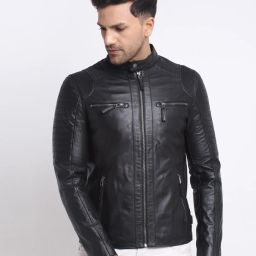teakwood leathers Zip-Front Biker Jacket image 1