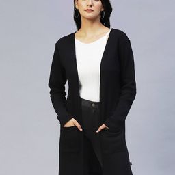 rigo Textured Open-Front Shrug with Patch Pockets image 1