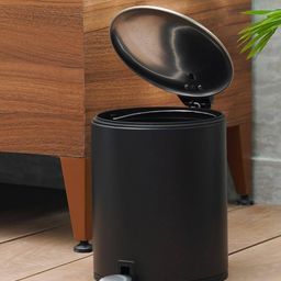 pure home and living Iron Waste Bin with Lid image 1