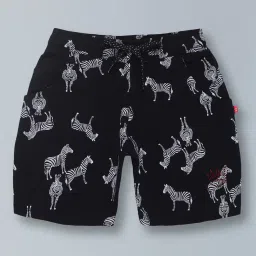 3pin Giraffe Print Shorts with Elasticated Drawstring Waist image 1