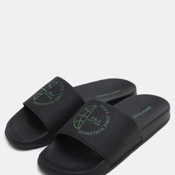 jack & jones Men Typographic Print Round-Toe Slides image 1