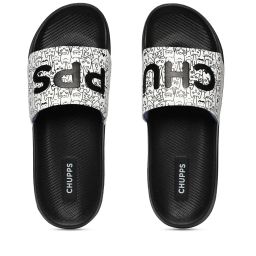 chupps Men Typographic Print Slip-On Slides Flip-Flops image 1