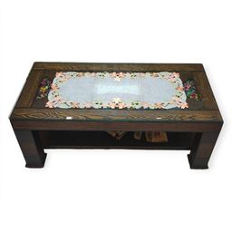 monkdecor Floral Tissue Cutwork Design Center Table Runner 33" x 15" image 1