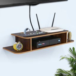 home sparkle Straight Set Top Box Holder Floating Shelf image 1
