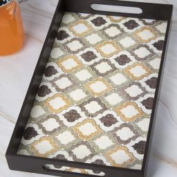 market 99 Block-Print Tray with Handle image 1