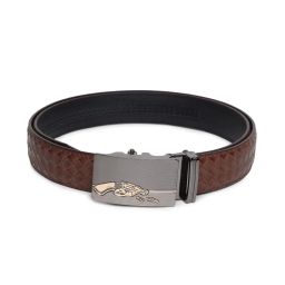 menfox Geometric Pattern Belt with Auto Lock Closure image 1