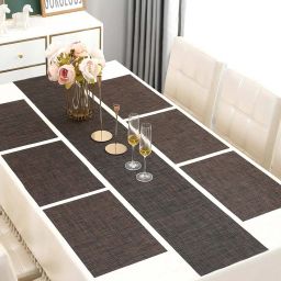 hokipo Set of 6 Tablemats with Runner for 6 Seater Dining Table image 1