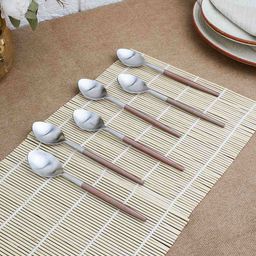 vareesha Set of 6 Dessert Spoons with Matt Finish Handle image 1