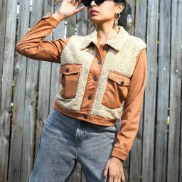 campus sutra Women Faux Fur Jacket with Button-Loop Closure image 1