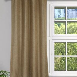 the conversion Jute Window Curtain with Eyelets image 1