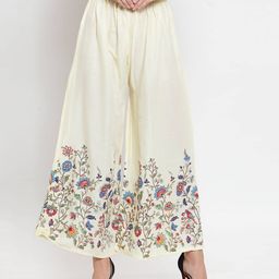 clora creation Floral Print Palazzos with Elasticated Drawstring Waist image 1