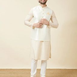 manyavar Self-Design Nehru Jacket image 1