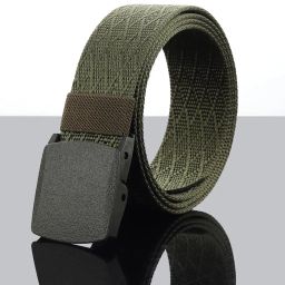 winsome deal Men Wide Belt with Military Buckle Closure image 1