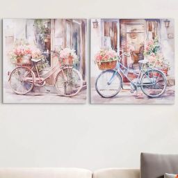 home centre Set of 2 Canvas Bicycle Picture Frame image 1
