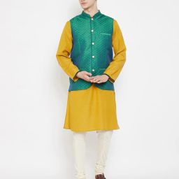 even Floral Pattern Button-down Nehru Jacket image 1