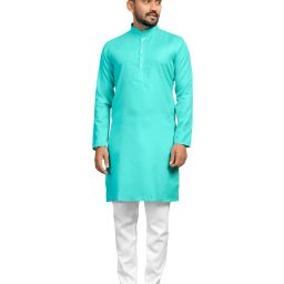 fashionfricks Band Collar Long Kurta with Buttons Placket image 1