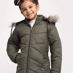vero amore Zip Closure Puffer Jacket with Faux Feather image 1