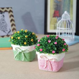 foliyaj Set of 2 Artificial Flower Plants with Pots image 1