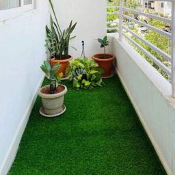 luxehome international Rectangular Artificial Grass Rug image 1