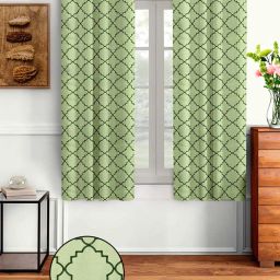 cortina eyelet curtain Set of 2 Floral Print Window Curtains image 1