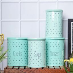 market 99 Set of 4 Iron Jars with Lids image 1