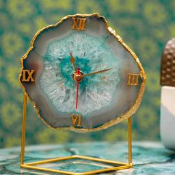 homearte india Emerald Agate Desktop Clock image 1