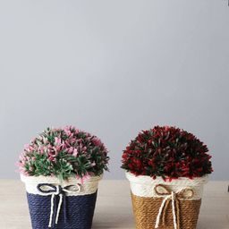 foliyaj Set of 2 Artificial Leaves Plants with Pot image 1