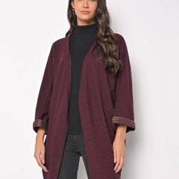 keiko Open-Front Shrug with Asymmetric Hemline image 1