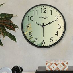 random Leaf Print Round-Shaped Analogue Wall Clock image 1