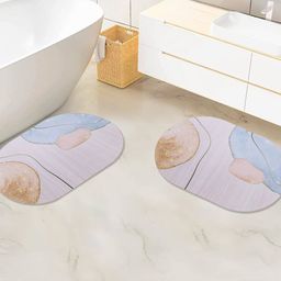 savya home Set of 2 Printed Antiskid Bathmats image 1