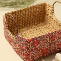 habere india Cane Handle Fruit Hamper Basket image 1