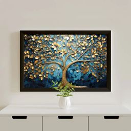 random Tree Wall Painting with Frame image 1