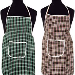the lions share Set of 2 Checked Aprons with Patch Pocket image 1